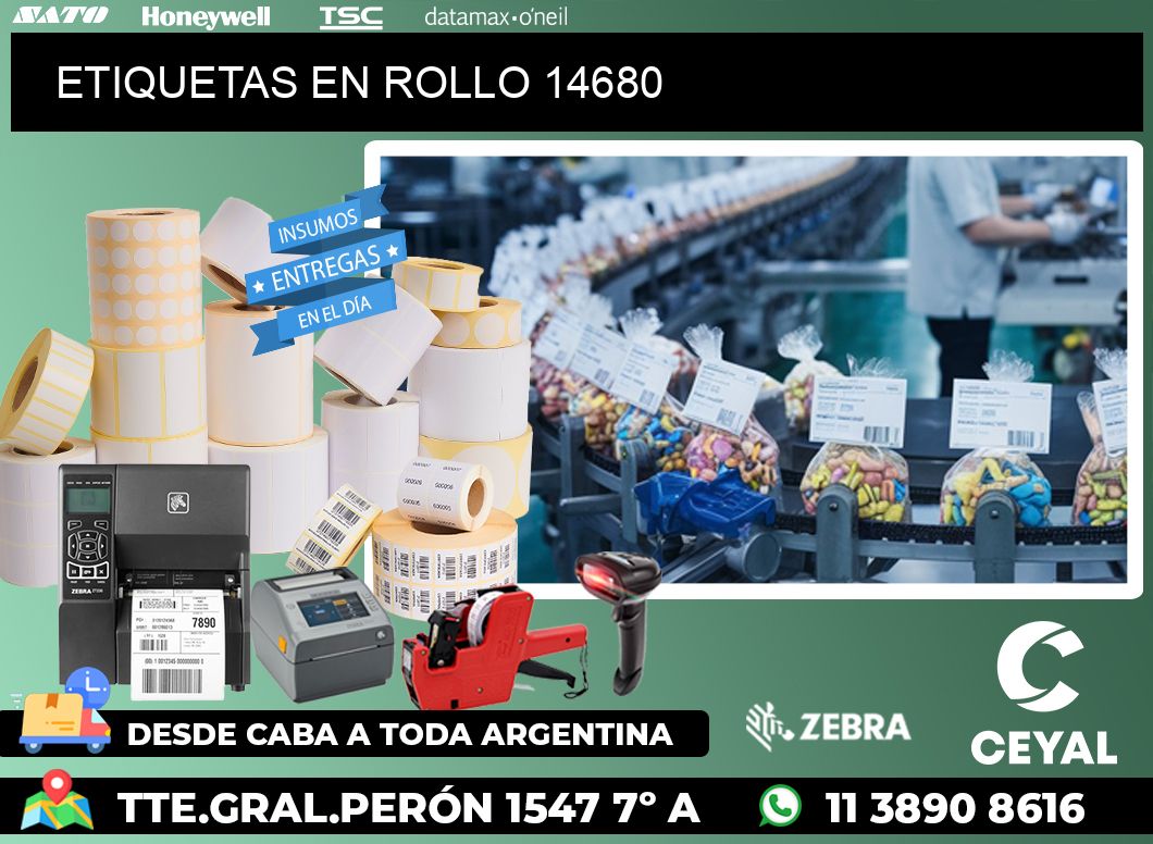 ETIQUETAS EN ROLLO 14680