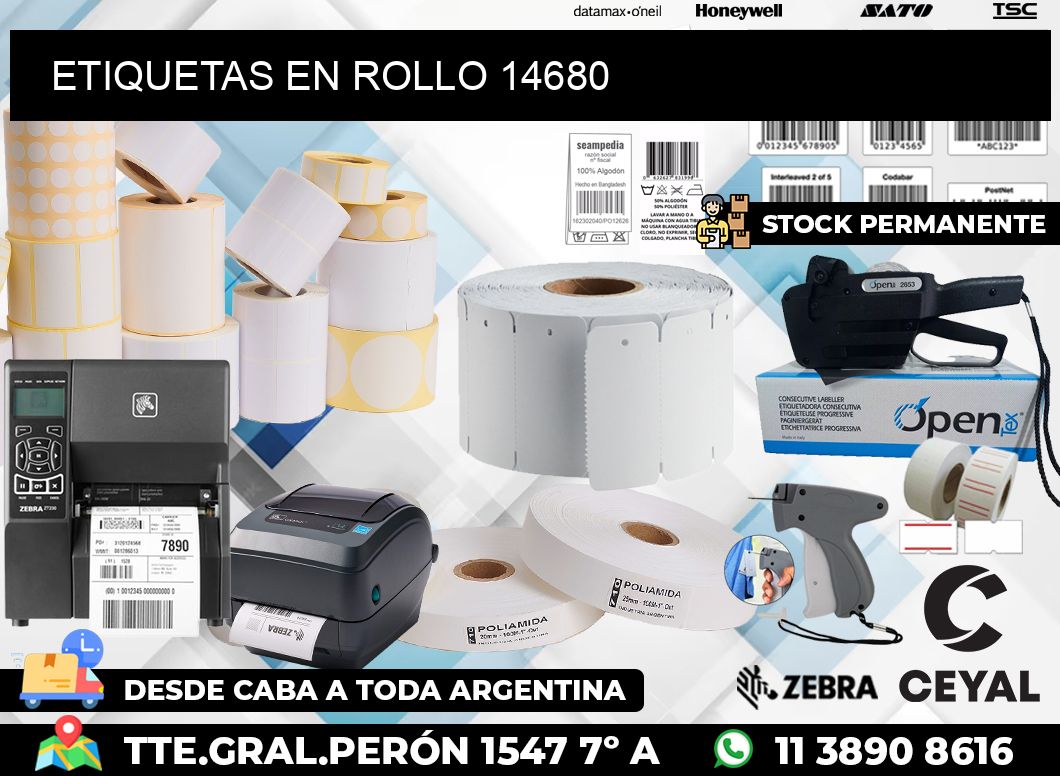 ETIQUETAS EN ROLLO 14680