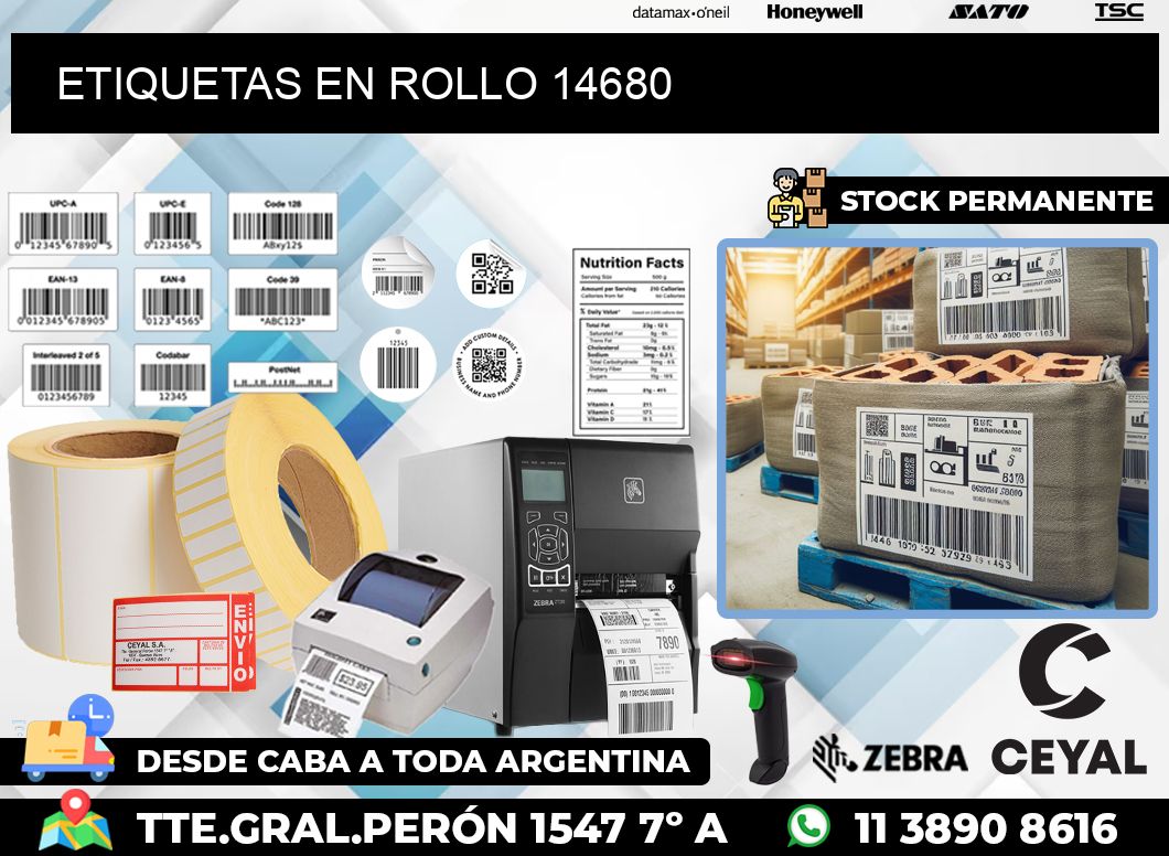 ETIQUETAS EN ROLLO 14680