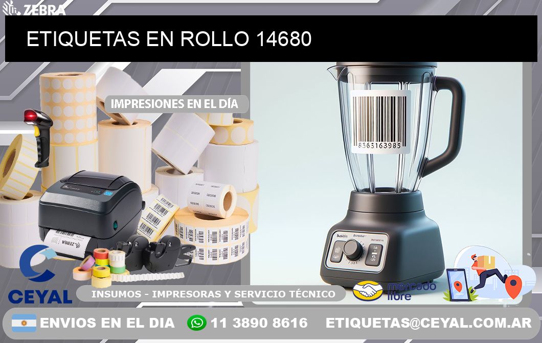 ETIQUETAS EN ROLLO 14680