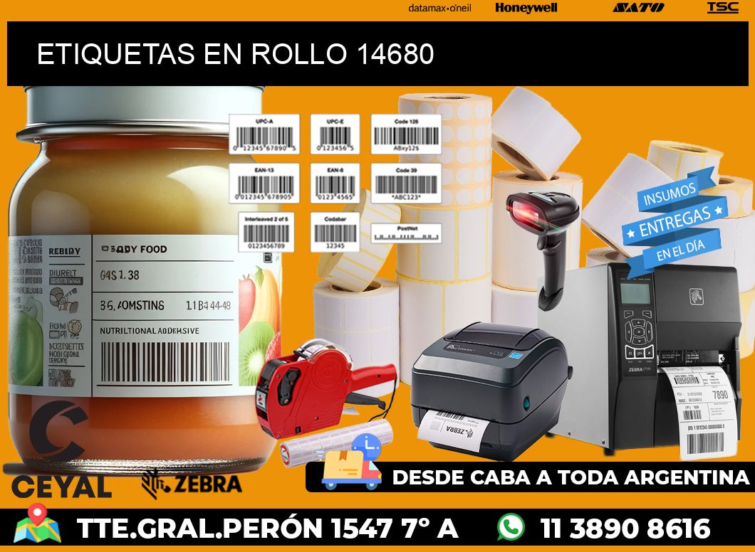 ETIQUETAS EN ROLLO 14680