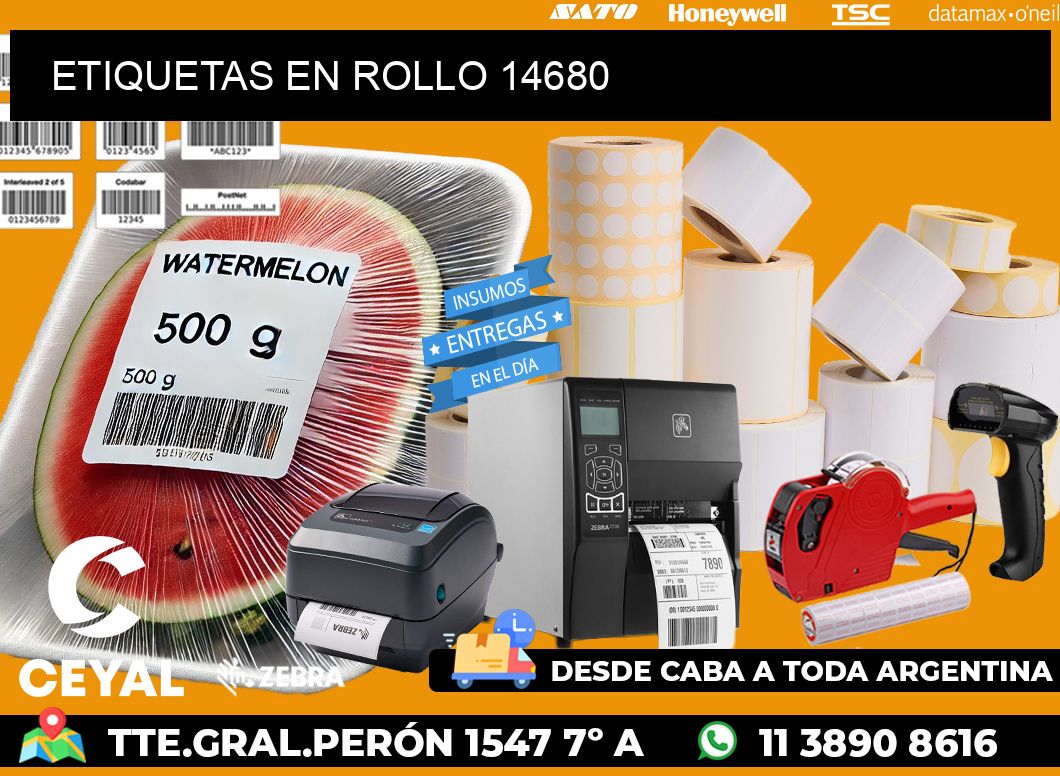 ETIQUETAS EN ROLLO 14680