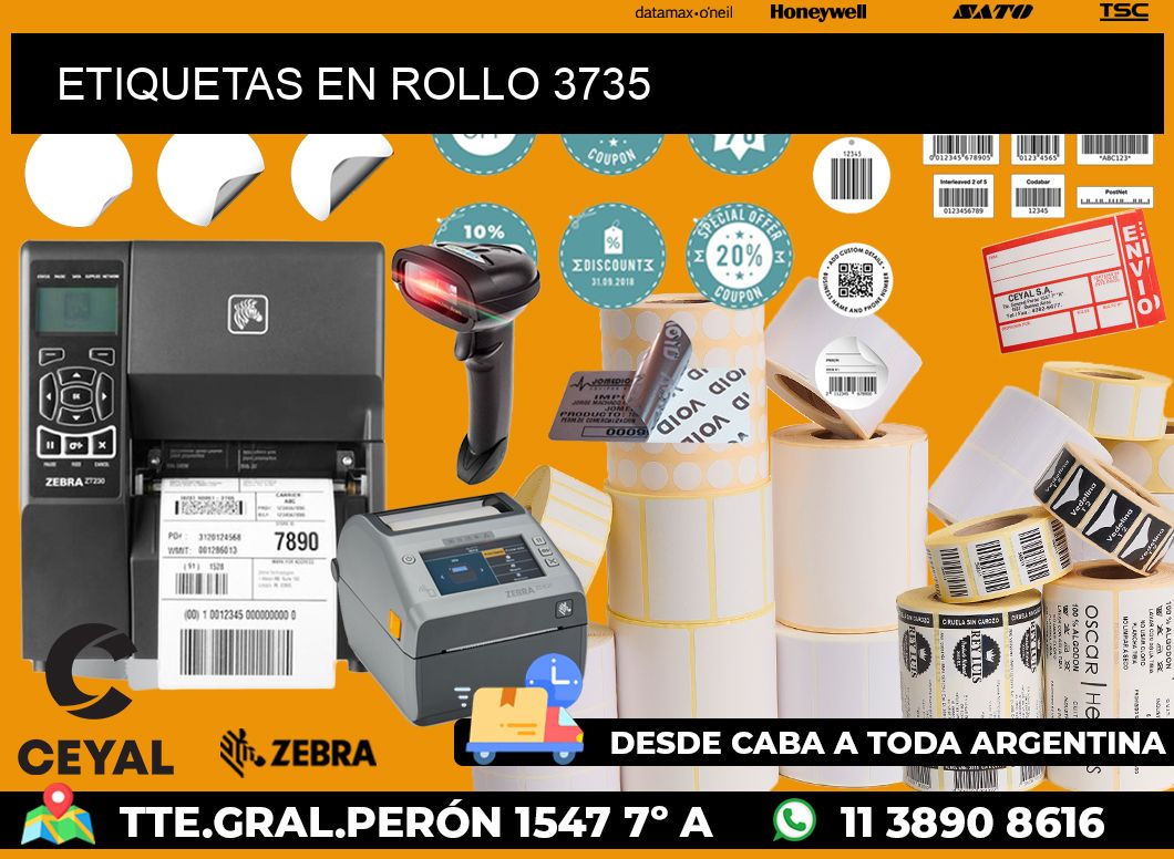 ETIQUETAS EN ROLLO 3735