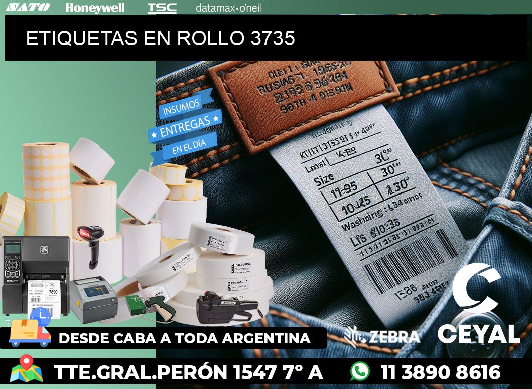 ETIQUETAS EN ROLLO 3735