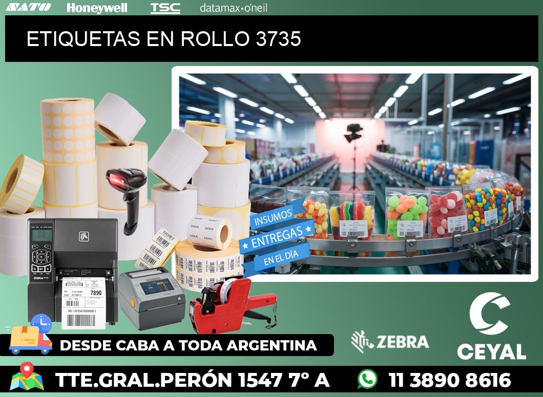 ETIQUETAS EN ROLLO 3735