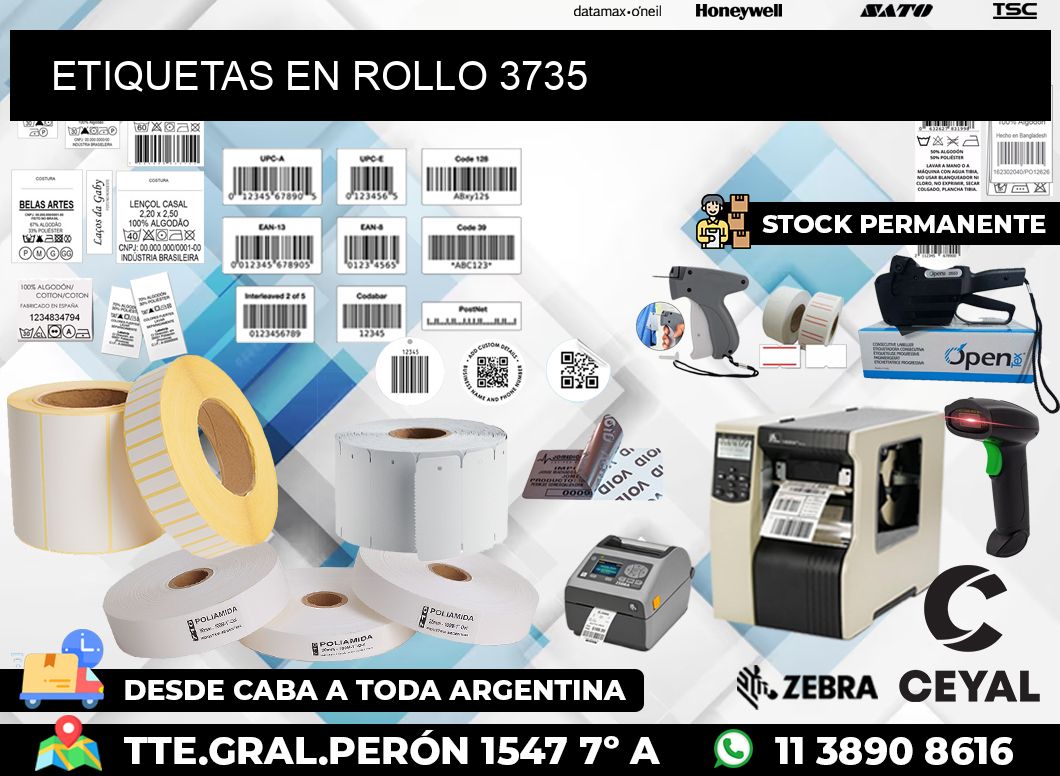 ETIQUETAS EN ROLLO 3735