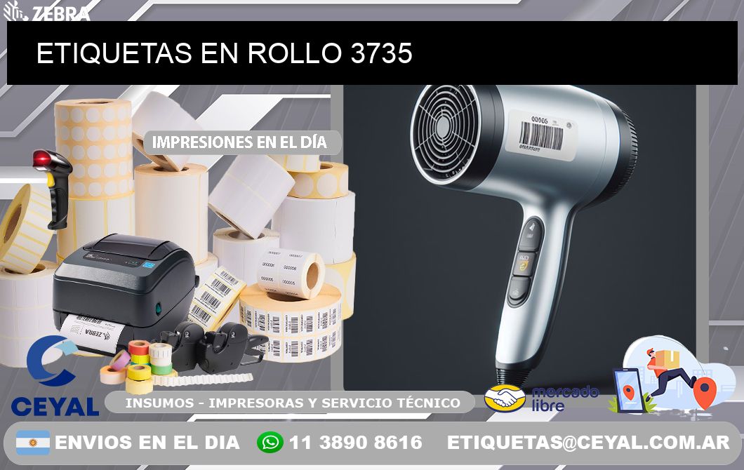 ETIQUETAS EN ROLLO 3735