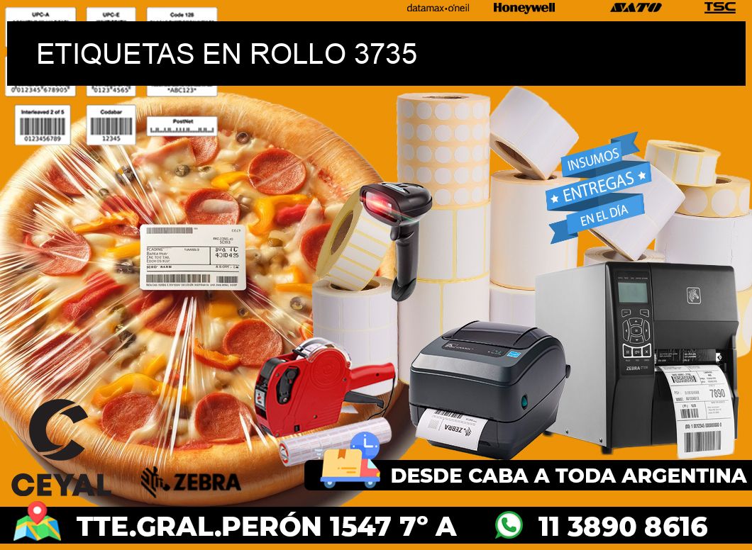 ETIQUETAS EN ROLLO 3735