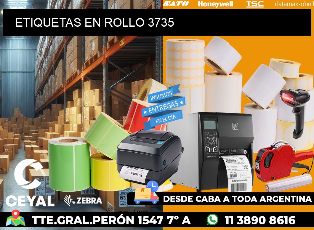 ETIQUETAS EN ROLLO 3735