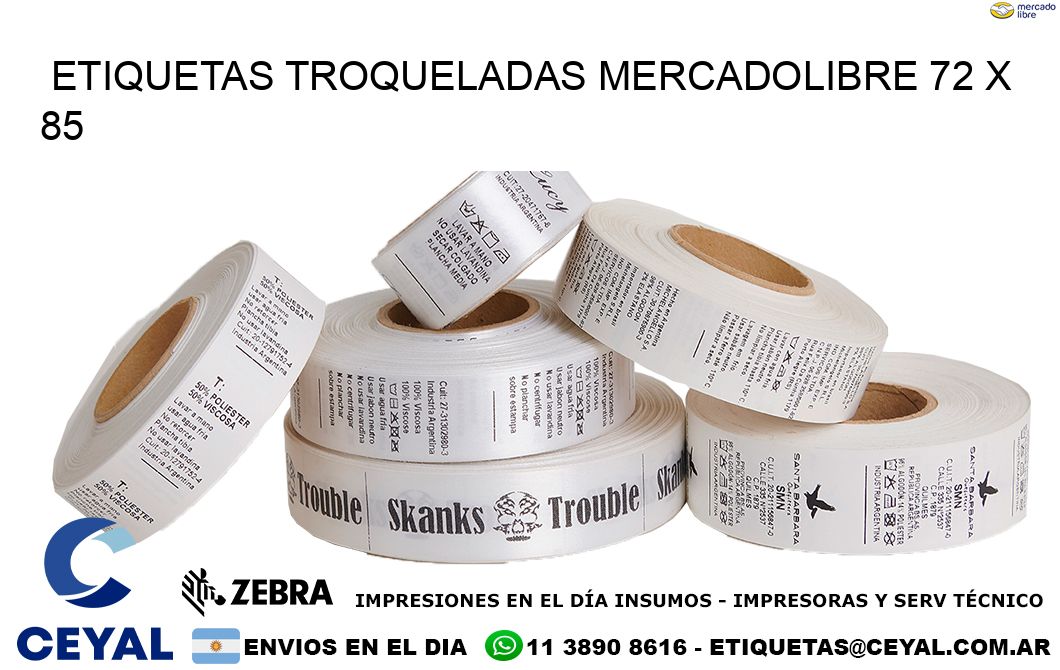 ETIQUETAS TROQUELADAS MERCADOLIBRE 72 x 85