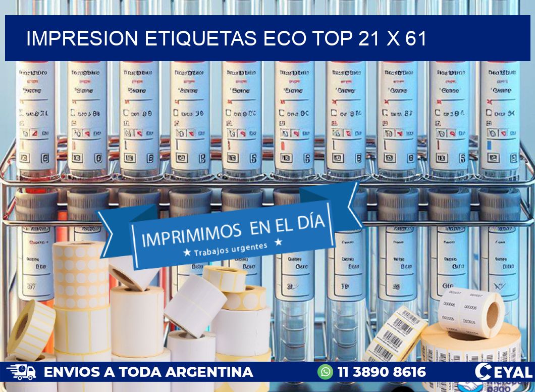 IMPRESION ETIQUETAS ECO TOP 21 x 61