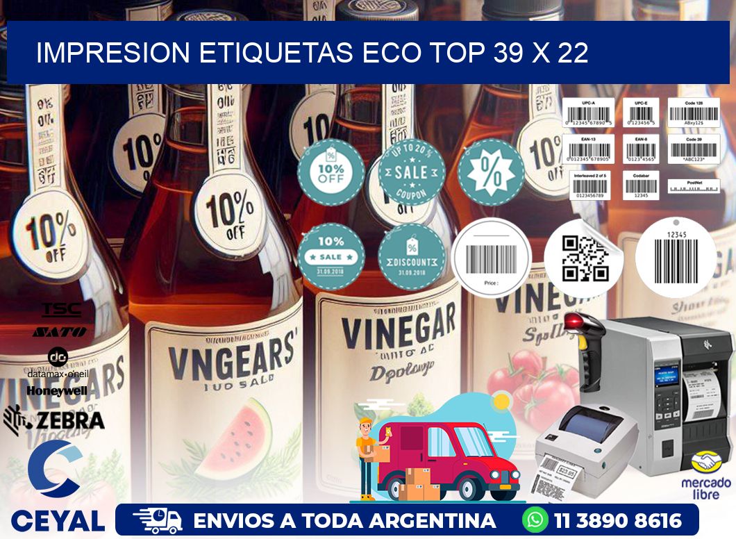 IMPRESION ETIQUETAS ECO TOP 39 x 22