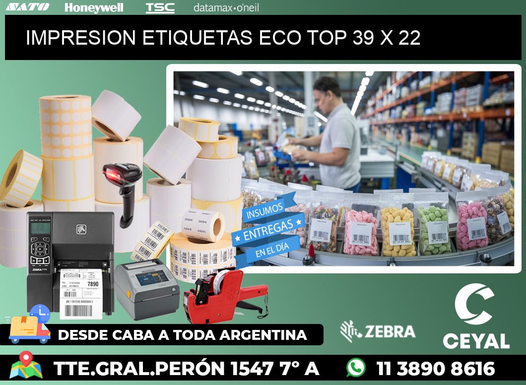 IMPRESION ETIQUETAS ECO TOP 39 x 22