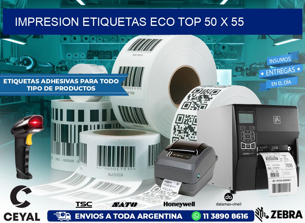 IMPRESION ETIQUETAS ECO TOP 50 x 55