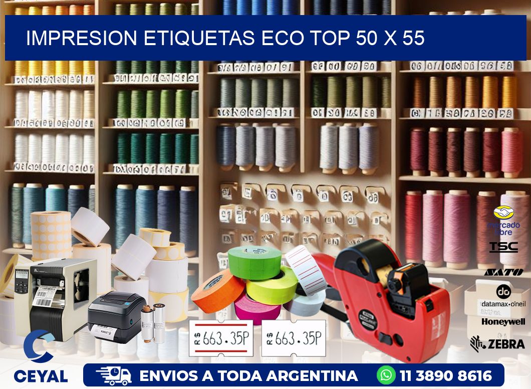 IMPRESION ETIQUETAS ECO TOP 50 x 55