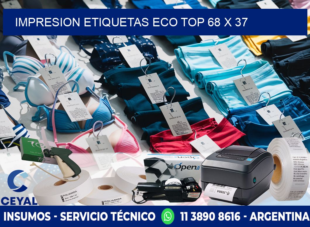 IMPRESION ETIQUETAS ECO TOP 68 x 37