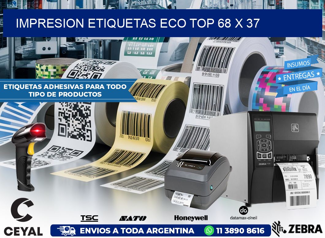 IMPRESION ETIQUETAS ECO TOP 68 x 37