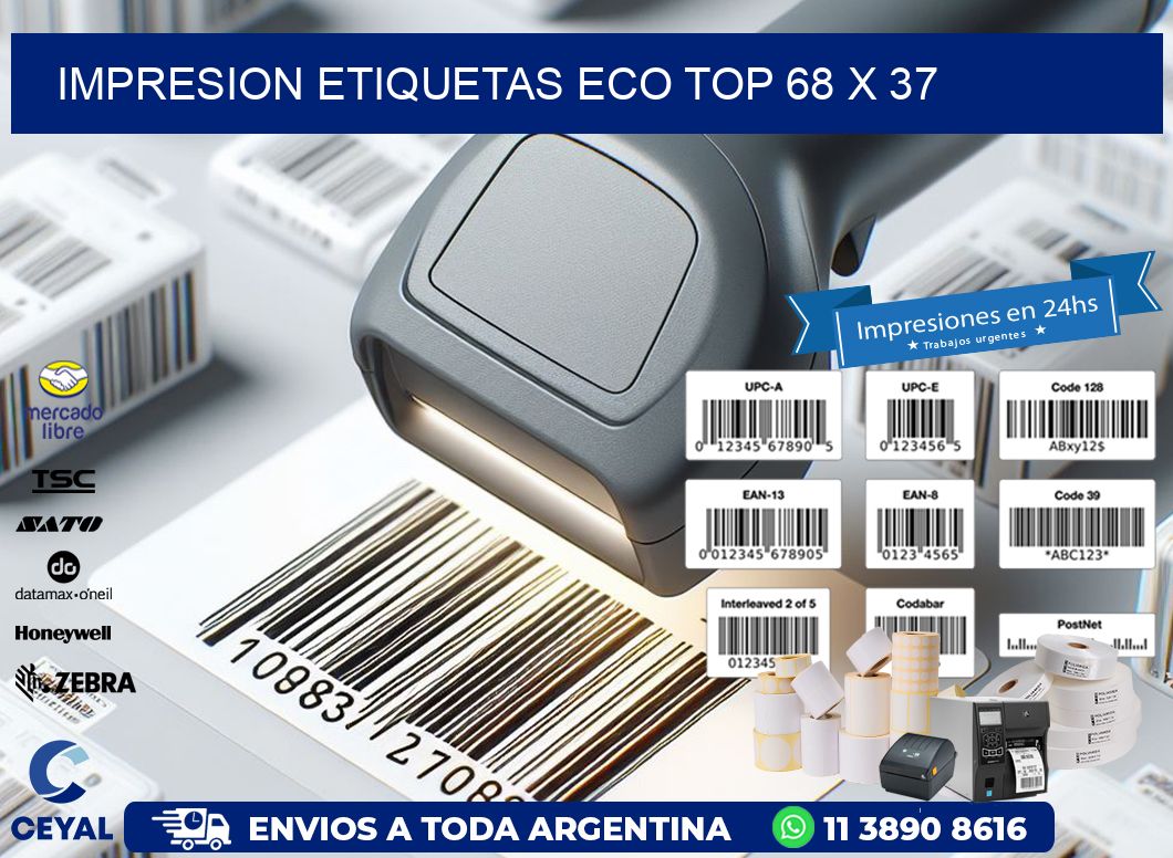 IMPRESION ETIQUETAS ECO TOP 68 x 37