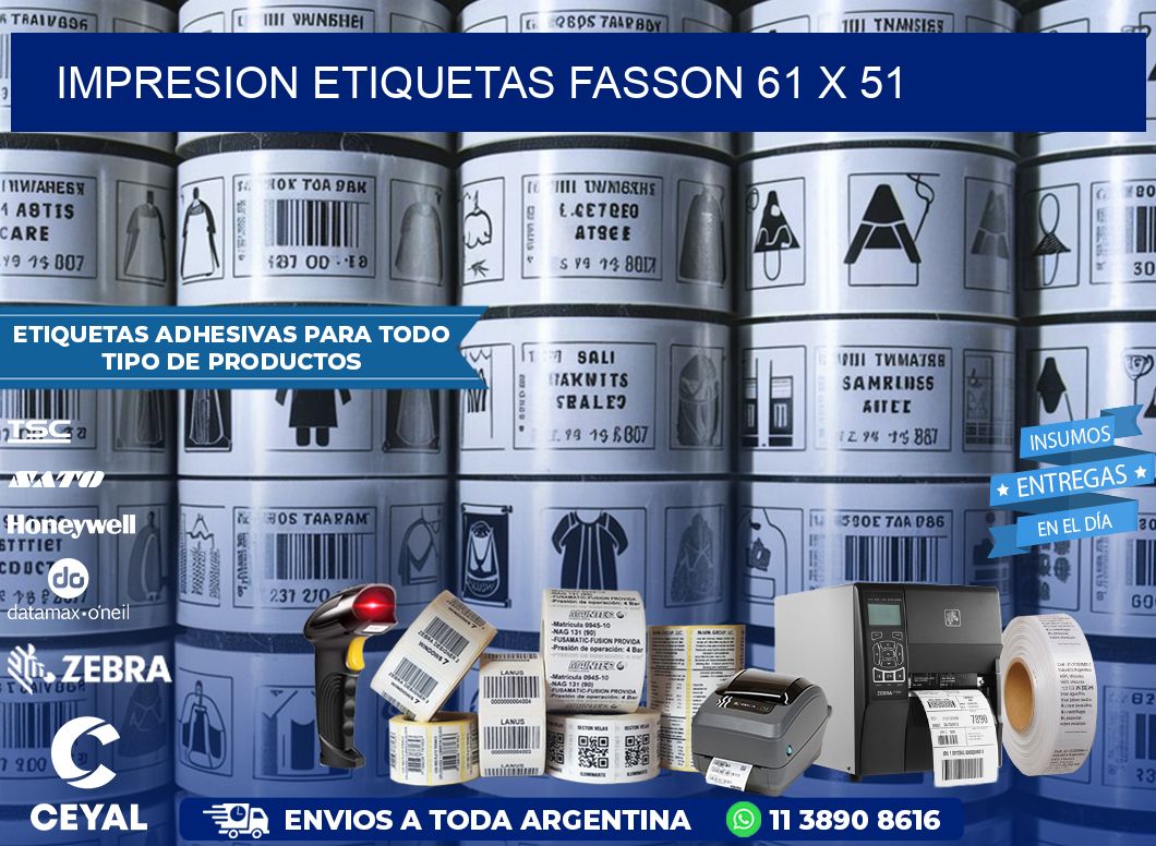 IMPRESION ETIQUETAS FASSON 61 x 51