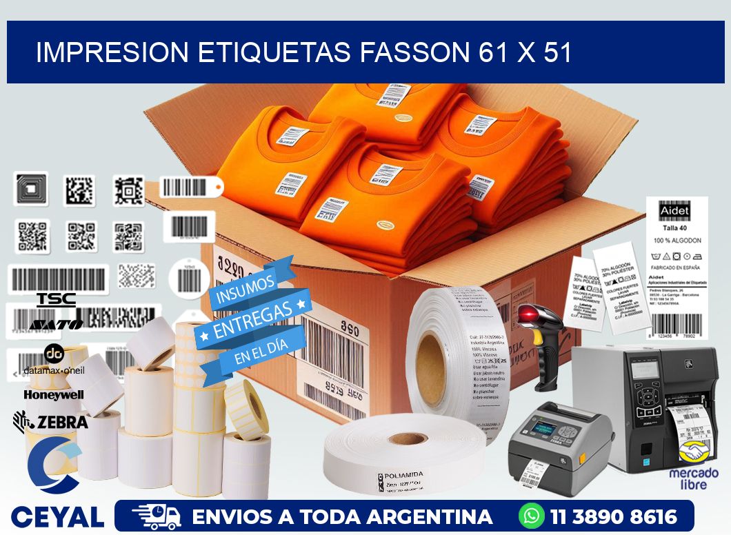 IMPRESION ETIQUETAS FASSON 61 x 51