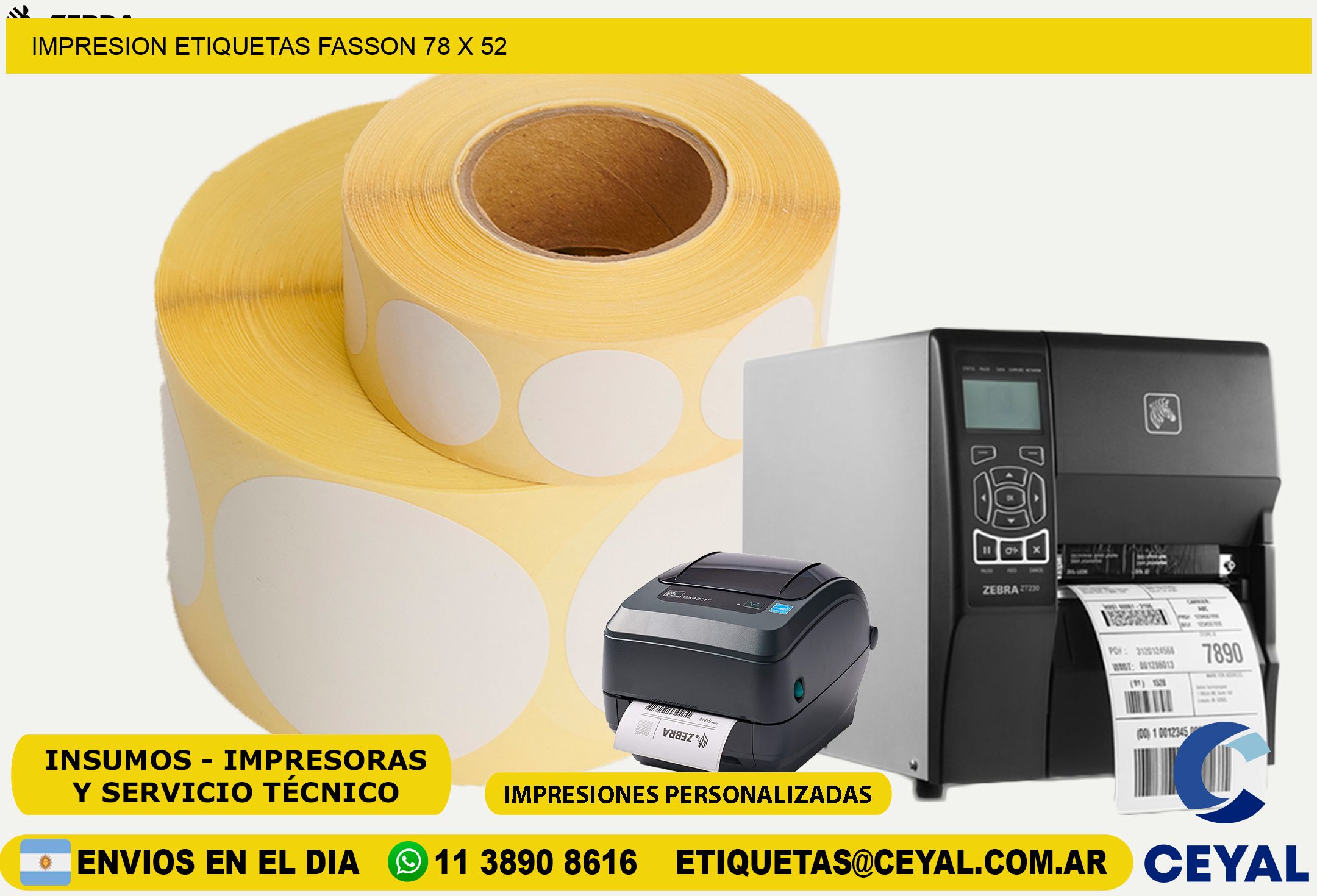 IMPRESION ETIQUETAS FASSON 78 x 52