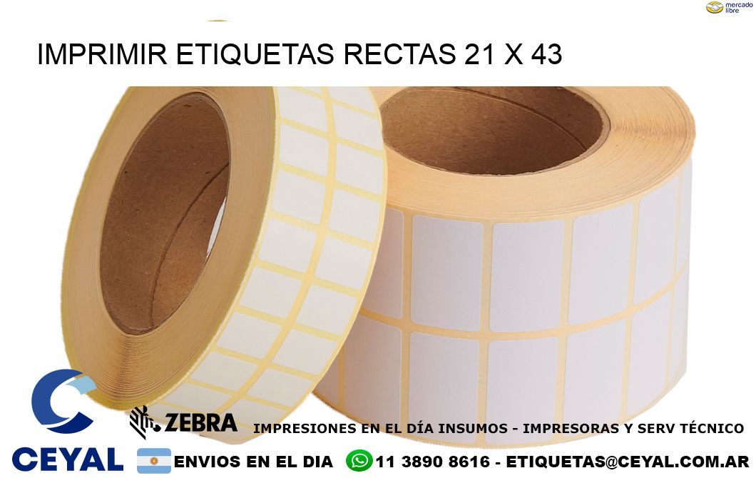 IMPRIMIR ETIQUETAS RECTAS 21 x 43