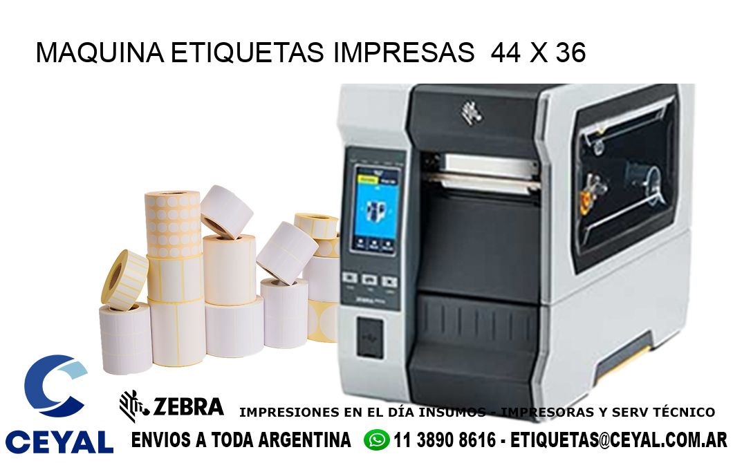 MAQUINA ETIQUETAS IMPRESAS  44 x 36