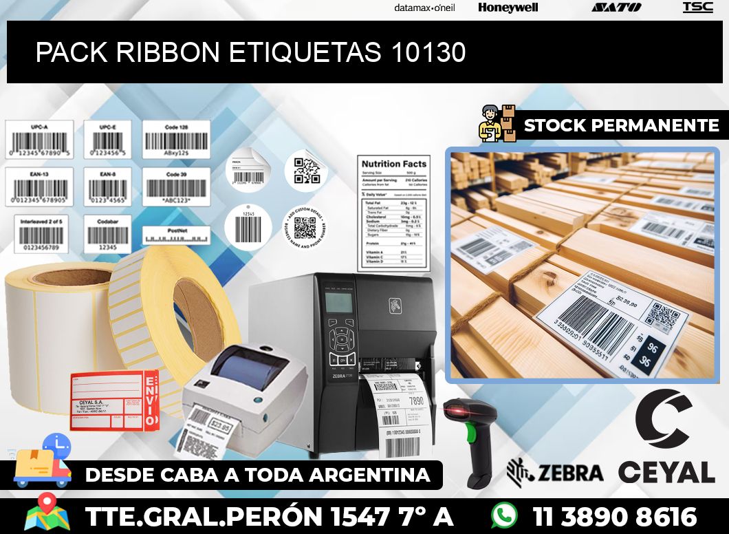 PACK RIBBON ETIQUETAS 10130