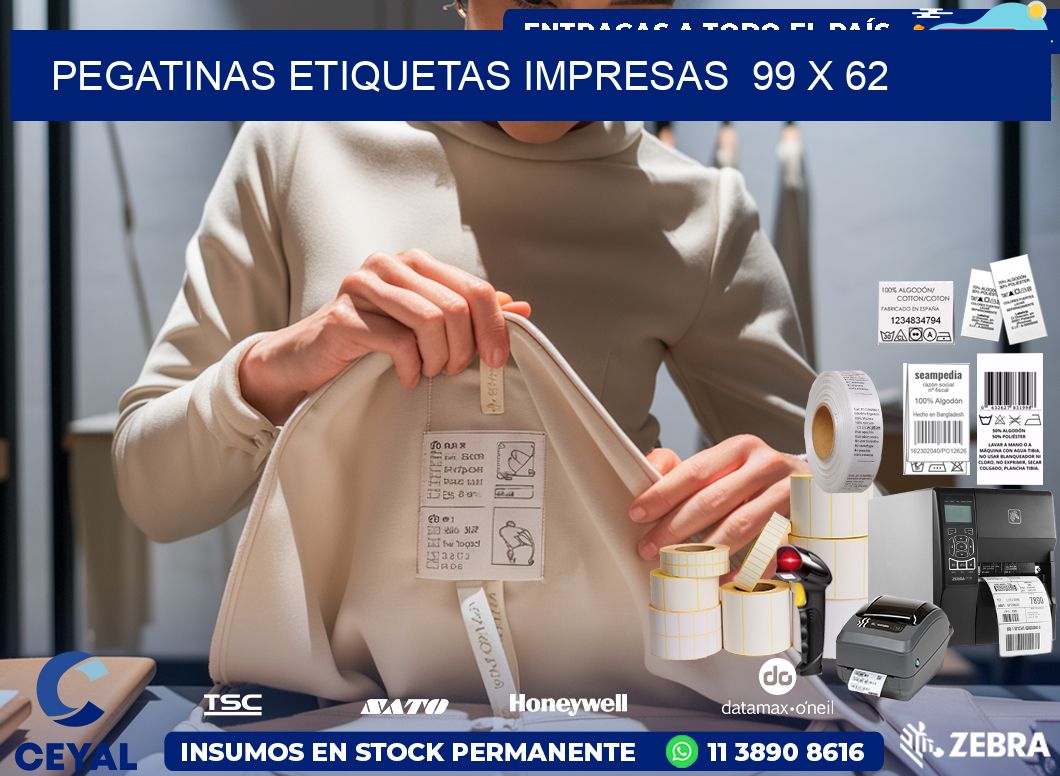 PEGATINAS ETIQUETAS IMPRESAS  99 x 62