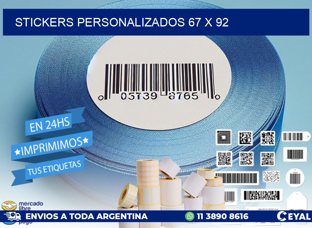 STICKERS PERSONALIZADOS 67 x 92