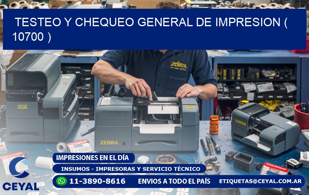 TESTEO Y CHEQUEO GENERAL DE IMPRESION ( 10700 )