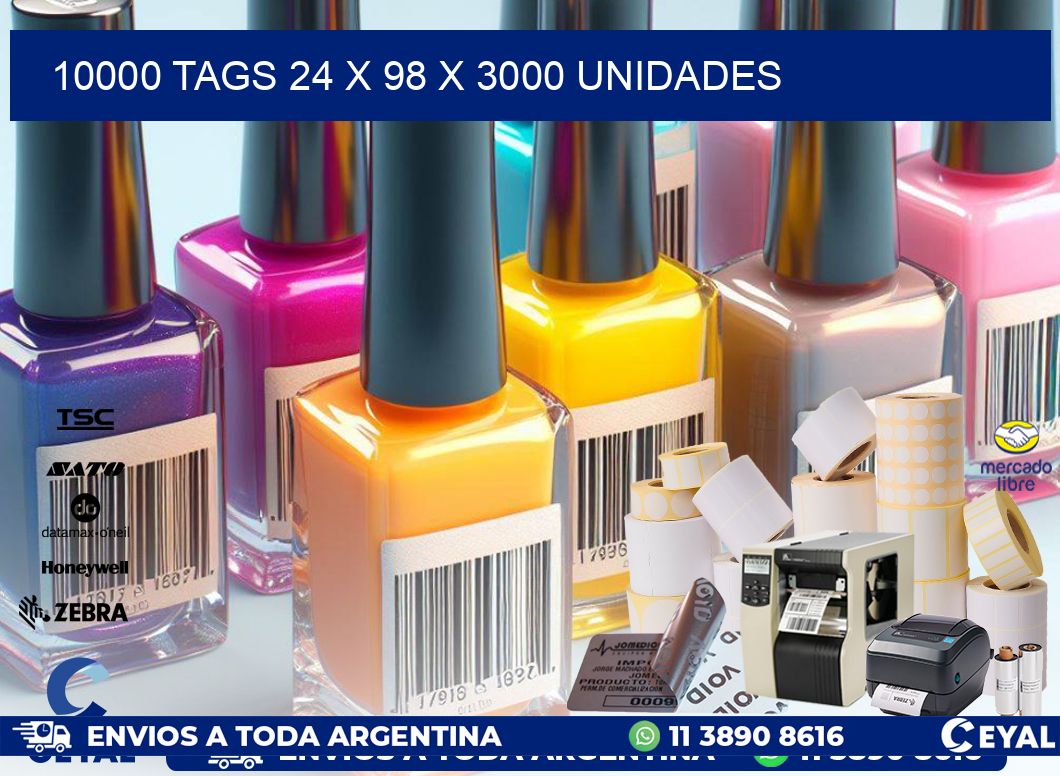 10000 TAGS 24 x 98 X 3000 UNIDADES