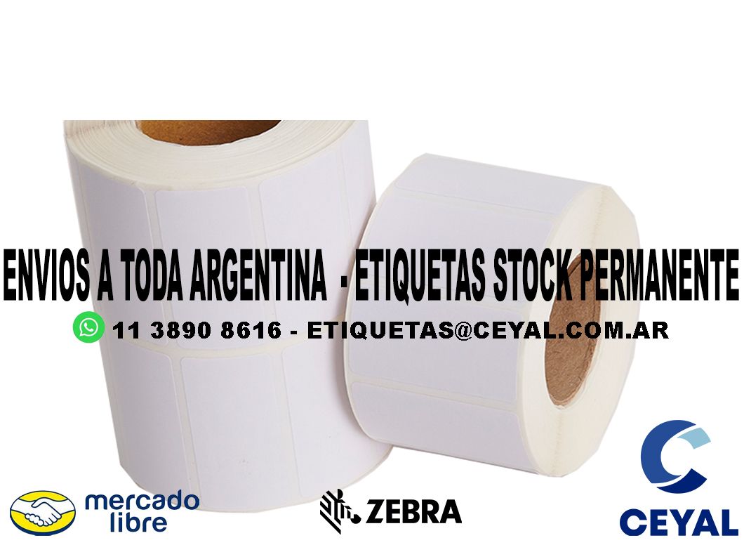 136 ETIQUETAS DE PAPEL TERMICO 51 x 54 X5500 UNIDADES