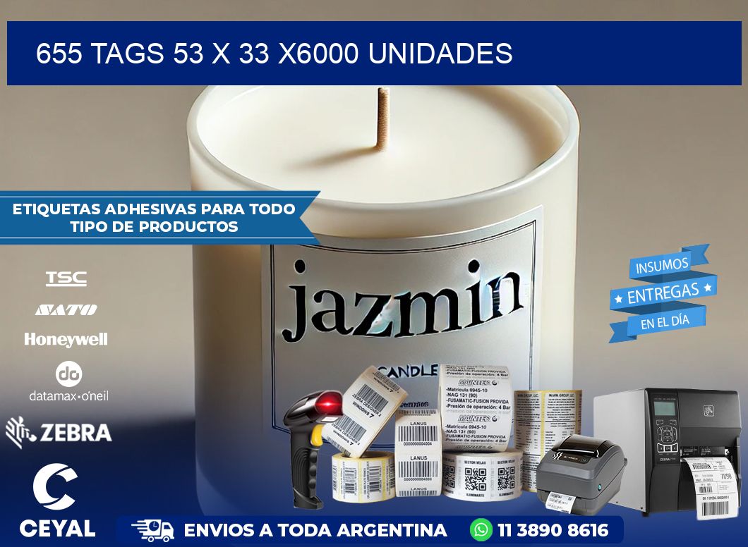 655 TAGS 53 x 33 X6000 UNIDADES