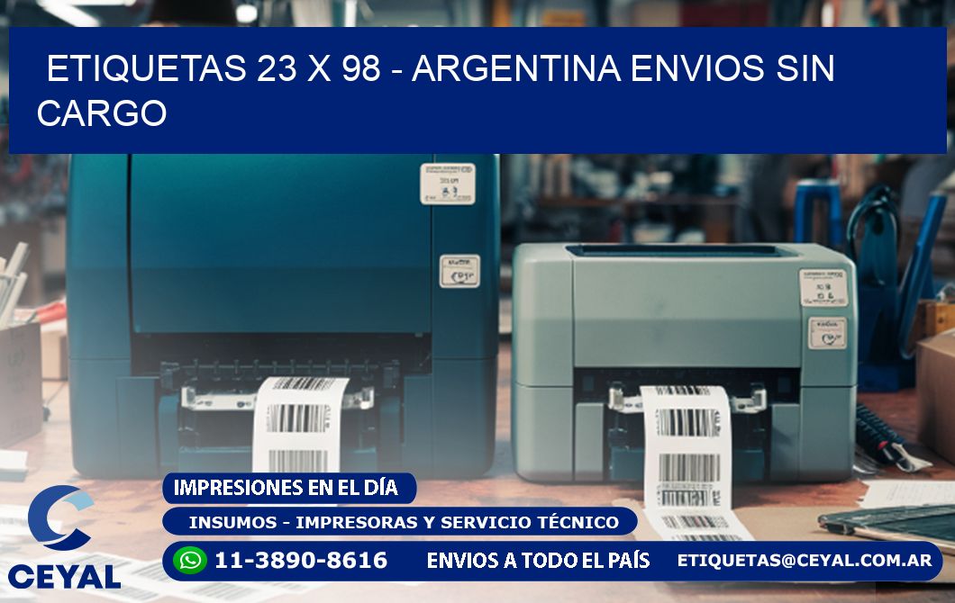 ETIQUETAS 23 x 98 - ARGENTINA ENVIOS SIN CARGO