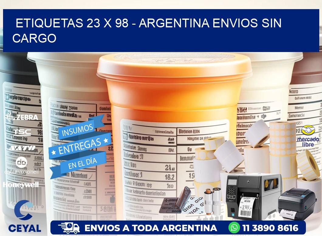 ETIQUETAS 23 x 98 - ARGENTINA ENVIOS SIN CARGO