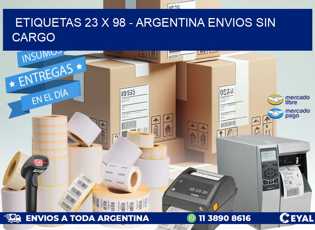 ETIQUETAS 23 x 98 - ARGENTINA ENVIOS SIN CARGO