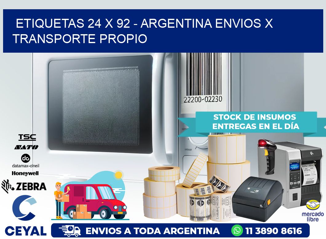 ETIQUETAS 24 x 92 – ARGENTINA ENVIOS X TRANSPORTE PROPIO