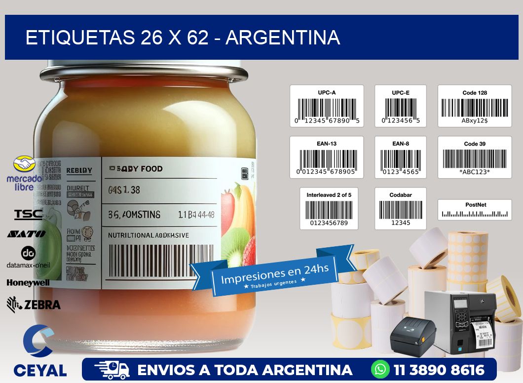 ETIQUETAS 26 x 62 - ARGENTINA