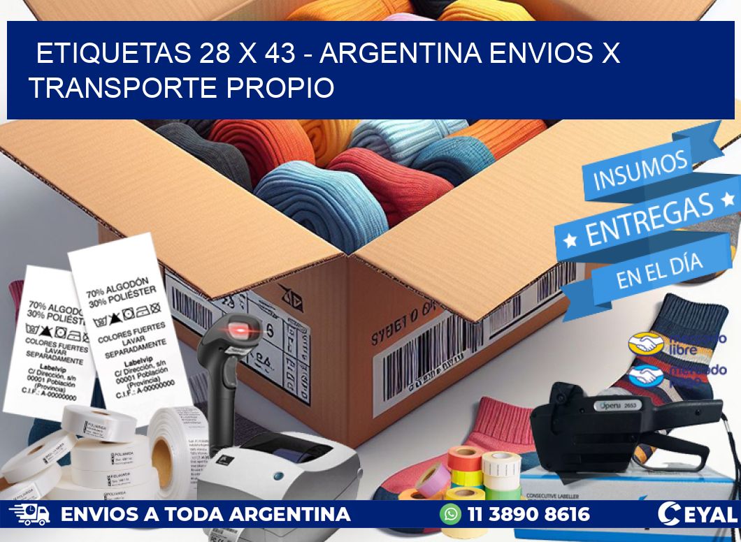 ETIQUETAS 28 x 43 – ARGENTINA ENVIOS X TRANSPORTE PROPIO