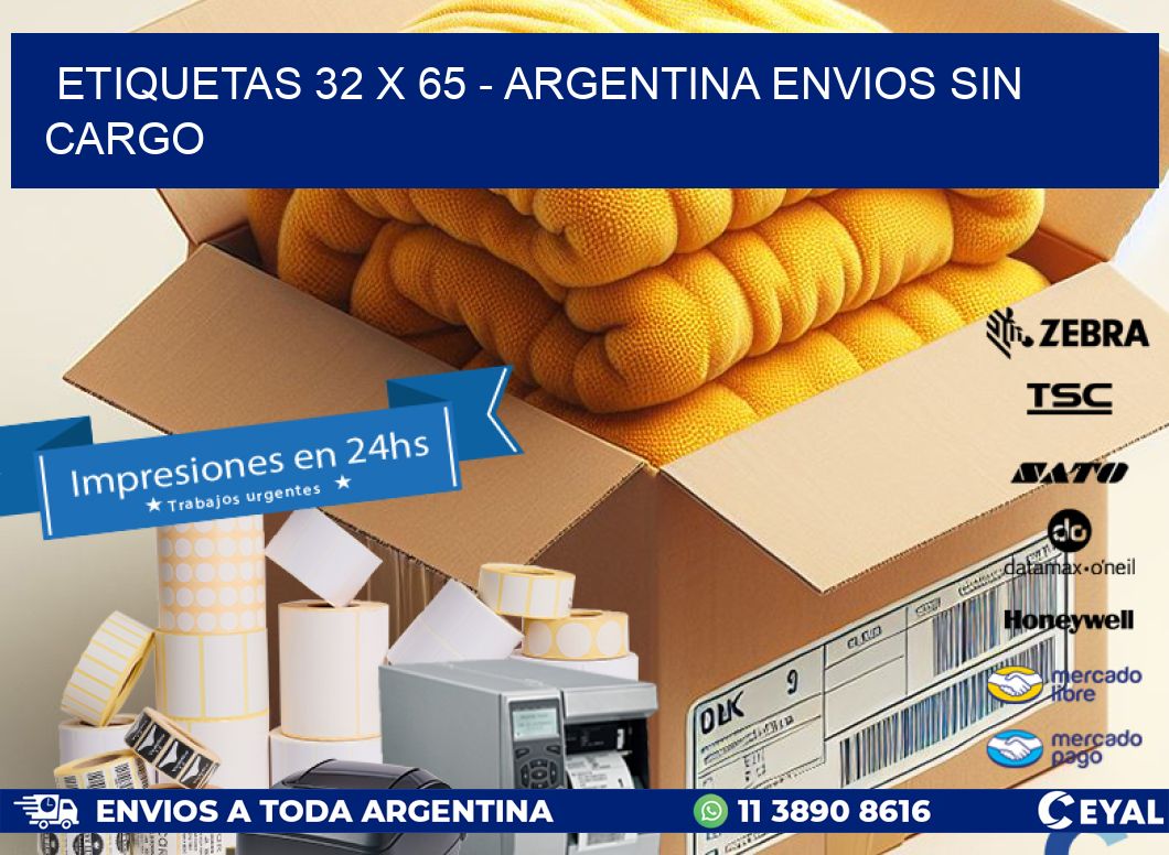 ETIQUETAS 32 x 65 - ARGENTINA ENVIOS SIN CARGO