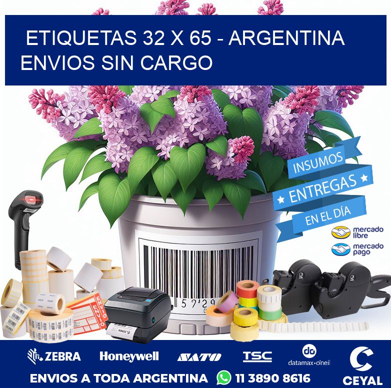 ETIQUETAS 32 x 65 - ARGENTINA ENVIOS SIN CARGO