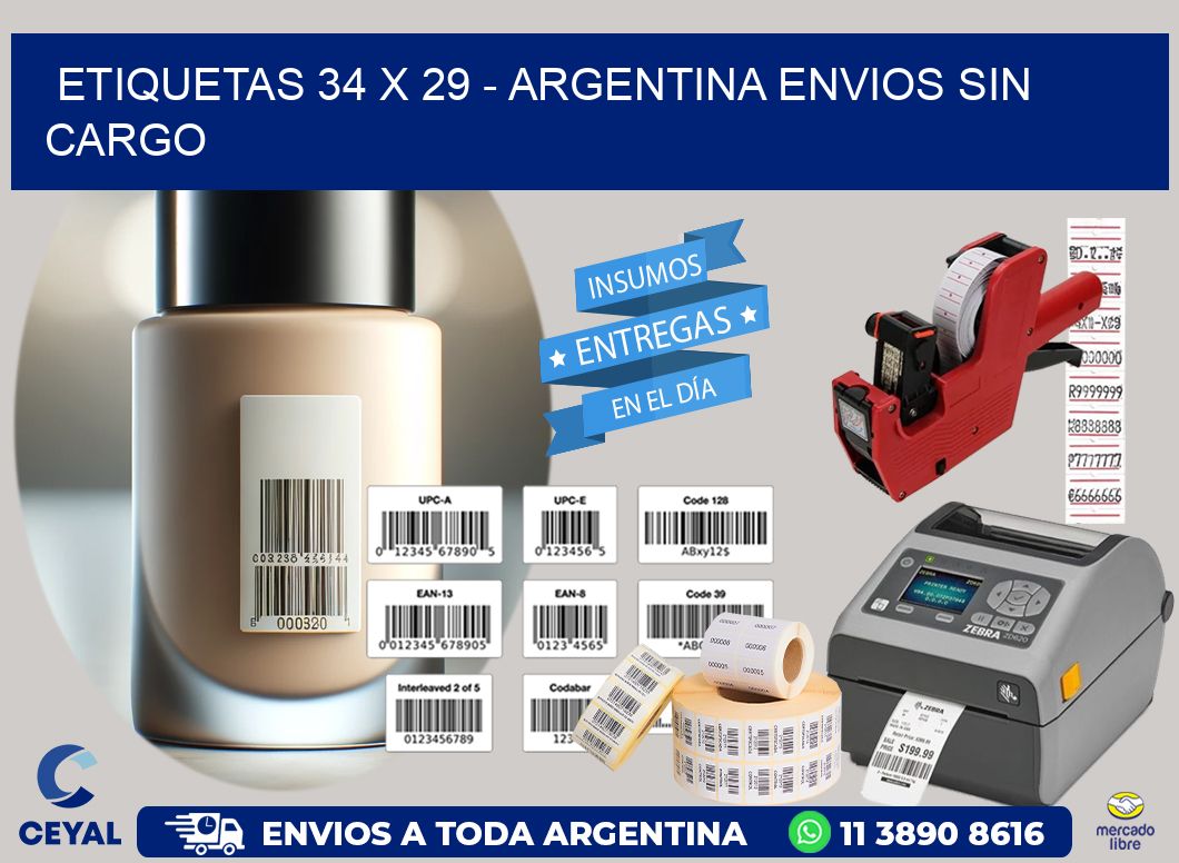 ETIQUETAS 34 x 29 - ARGENTINA ENVIOS SIN CARGO