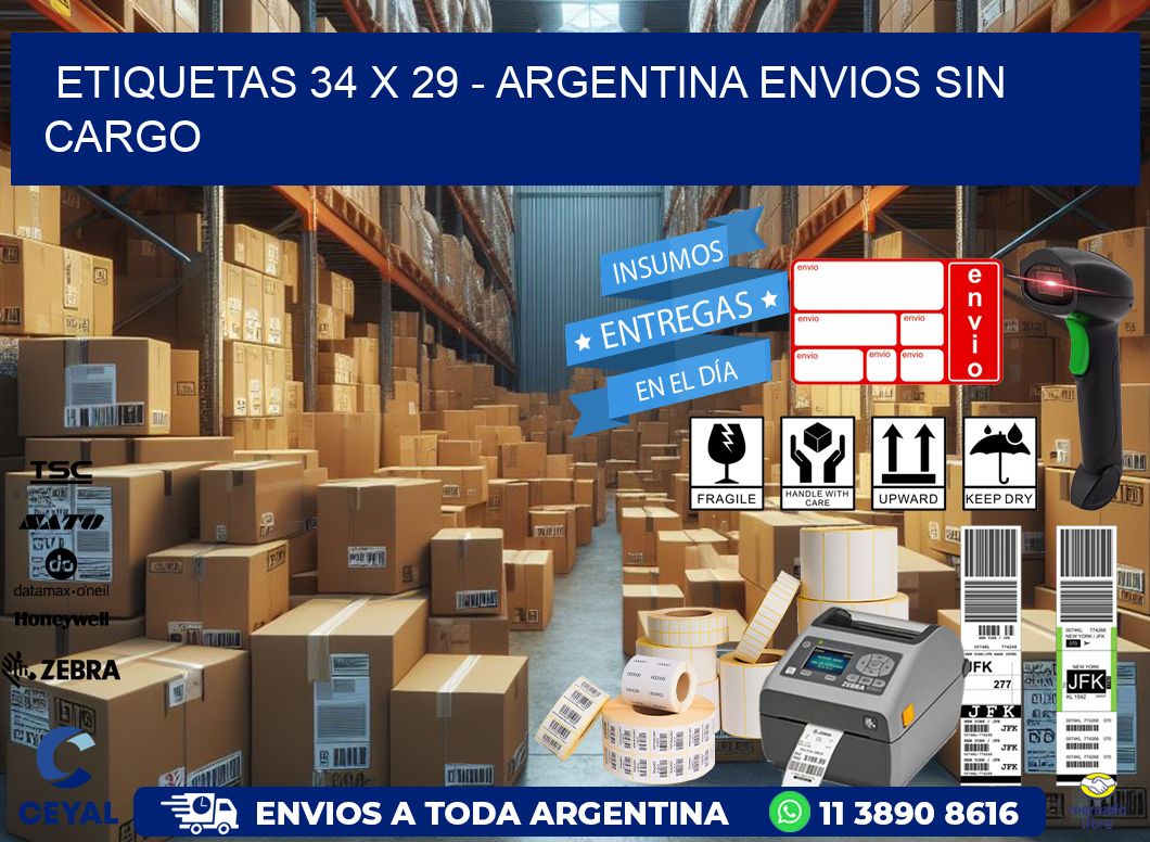 ETIQUETAS 34 x 29 - ARGENTINA ENVIOS SIN CARGO