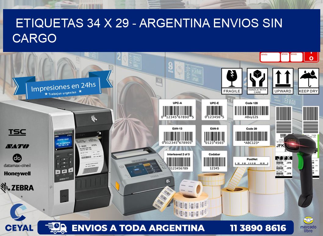 ETIQUETAS 34 x 29 - ARGENTINA ENVIOS SIN CARGO