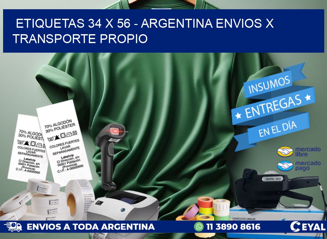 ETIQUETAS 34 x 56 – ARGENTINA ENVIOS X TRANSPORTE PROPIO