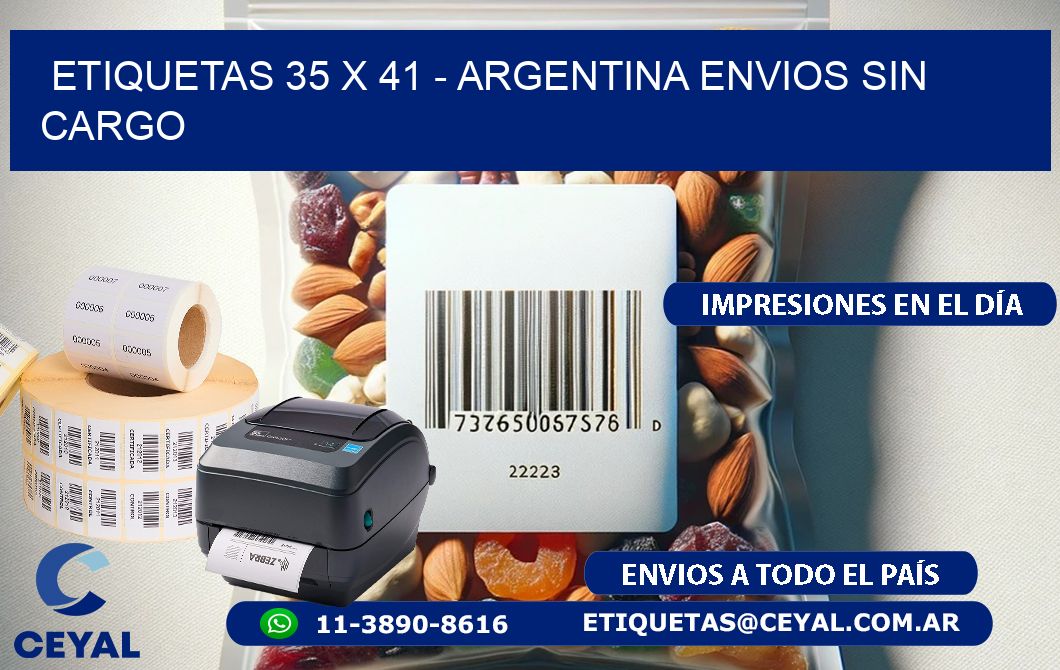 ETIQUETAS 35 x 41 - ARGENTINA ENVIOS SIN CARGO