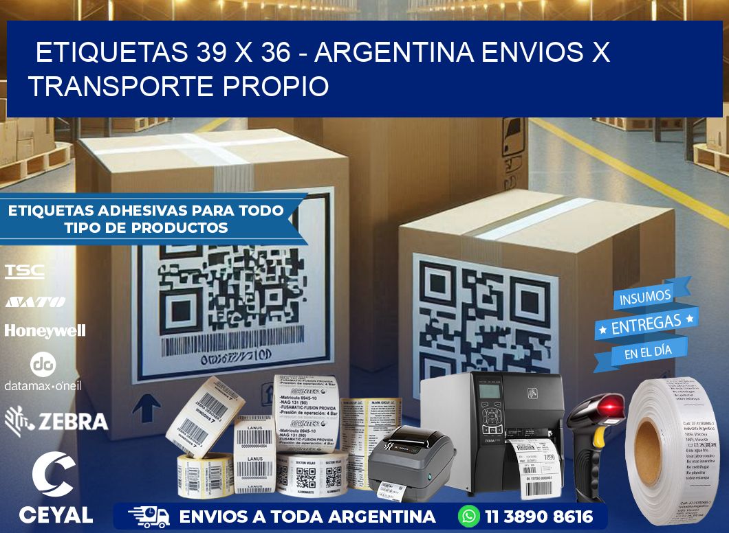 ETIQUETAS 39 x 36 - ARGENTINA ENVIOS X TRANSPORTE PROPIO