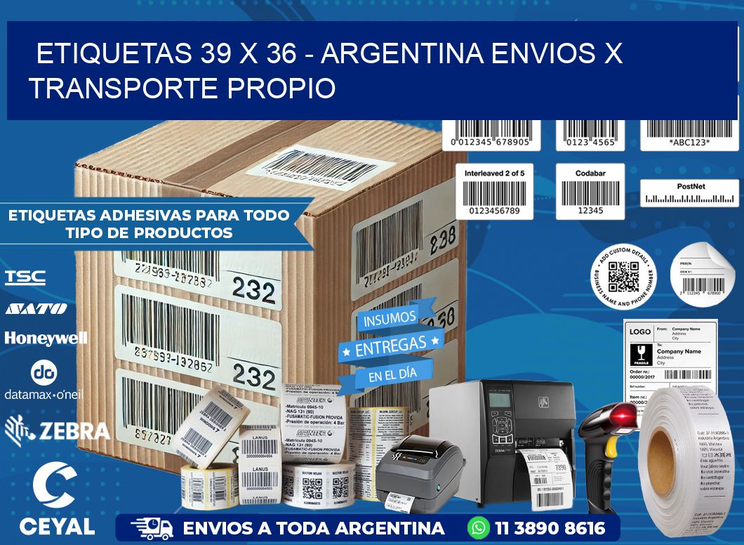 ETIQUETAS 39 x 36 – ARGENTINA ENVIOS X TRANSPORTE PROPIO