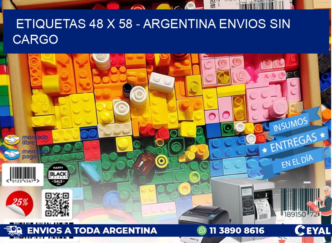 ETIQUETAS 48 x 58 - ARGENTINA ENVIOS SIN CARGO